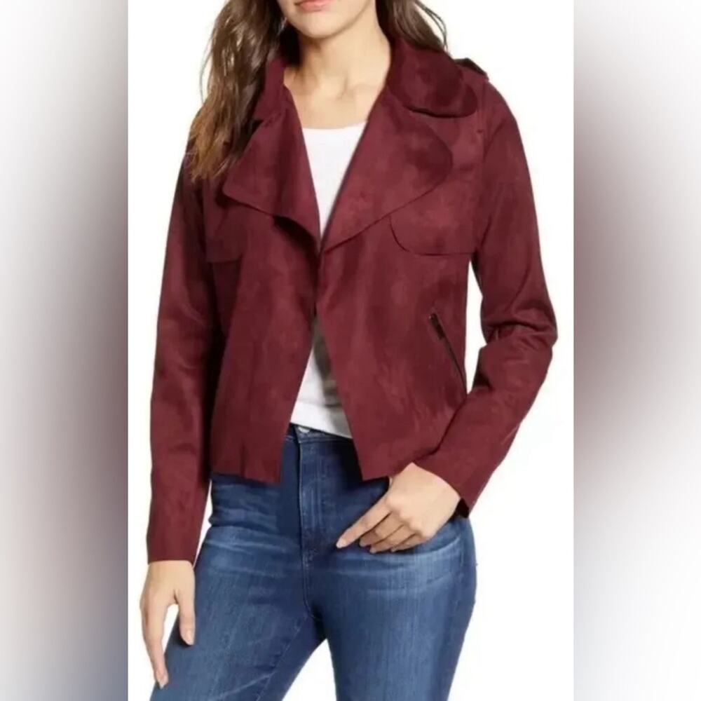 KUT FROM THE KLOTH Maroon Draped Moto Jacket Size S - Picture 1 of 8